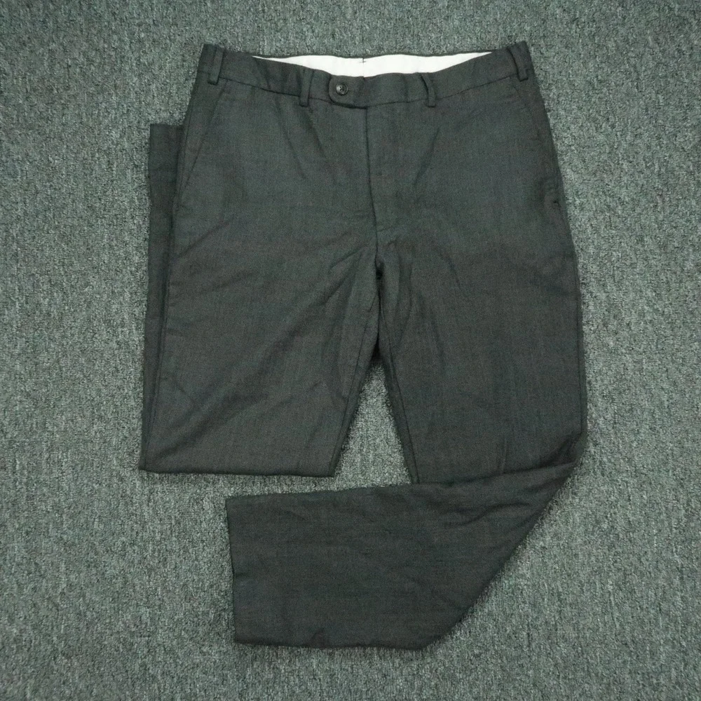 Suitsupply Pants Mens 32x29 Gray Brescia Trouser Flat Front Wool Straight